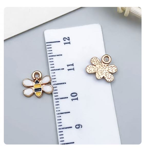 6pcs/pack  9x10mm enamel bee charms TB-953868506607-21128
