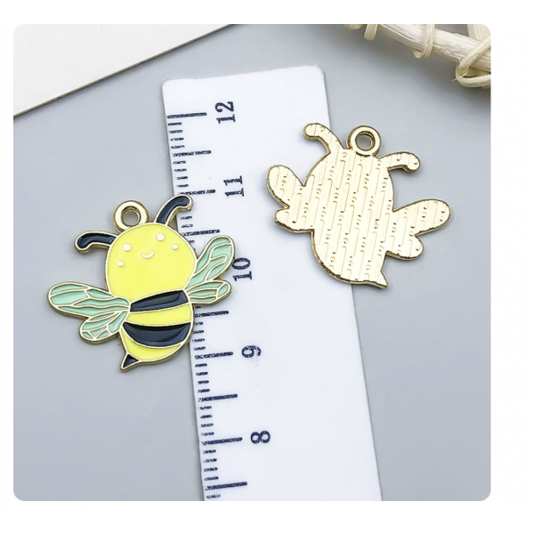 3pcs/pack  23x21mm enamel bee charms TB-953868506607-23019