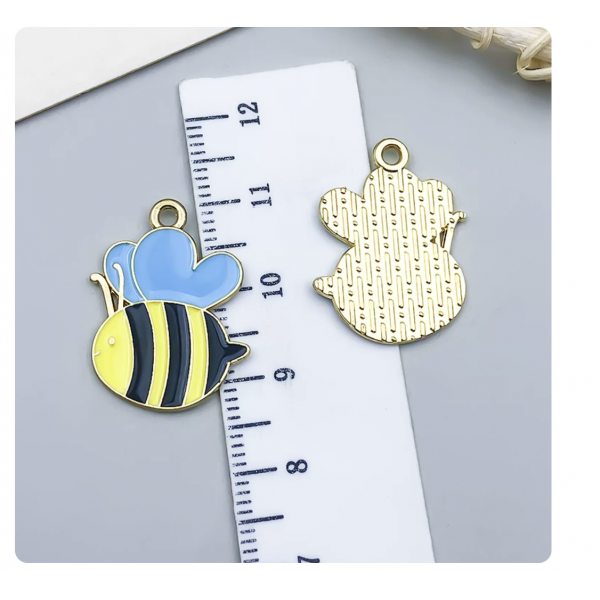 3pcs/pack  24x17mm enamel bee charms TB-953868506607-23029
