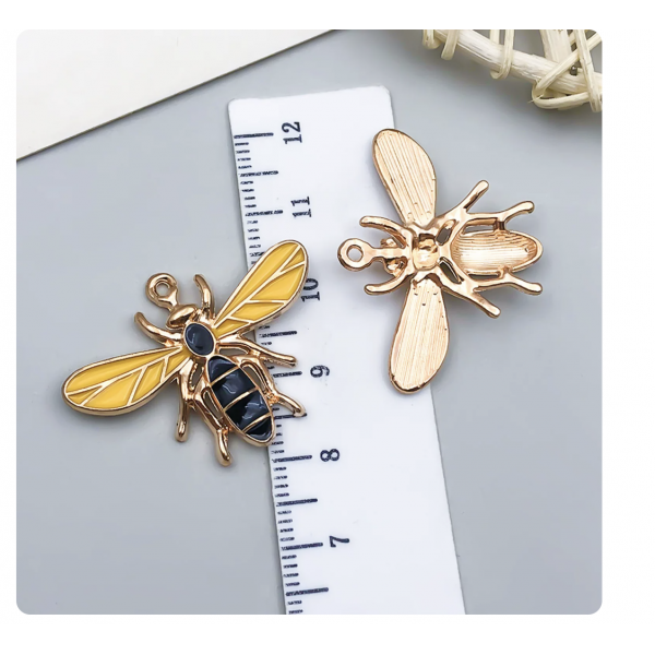 3pcs/pack  33x25mm enamel bee charms TB-953868506607-23149