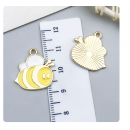 3pcs/pack  20x20x1mm enamel bee charms TB-953868506607-24140