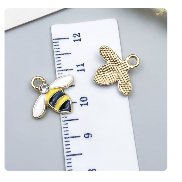 3pcs/pack  15x16x3mm enamel bee charms TB-953868506607-24141
