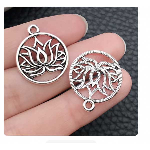 6pcs/pack 20x22mm antique silver plated lotus TB-1071757112806-10179