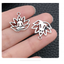 9pcs/pack 17x18mm antique silver plated lotus TB-1071757112806-10423