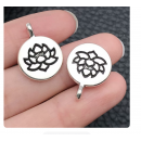 6pcs/pack 15x20mm antique silver plated lotus TB-1071757112806-10425