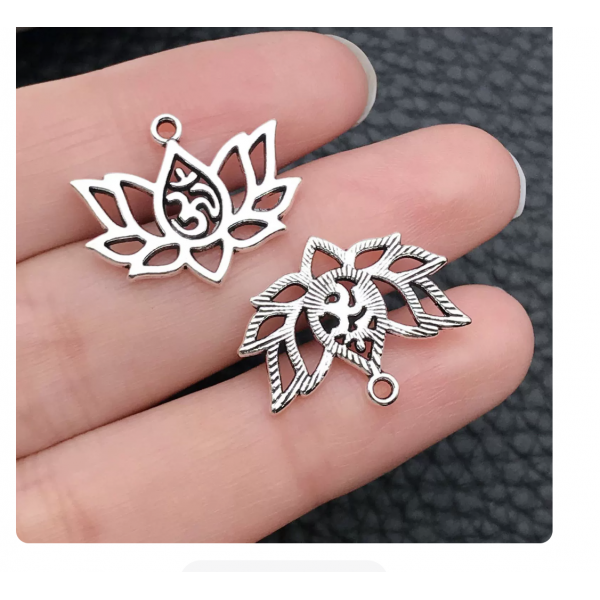6pcs/pack 20x16mm antique silver plated lotus TB-1071757112806-10427