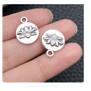6pcs/pack 16x13mm antique silver plated lotus TB-1071757112806-10429