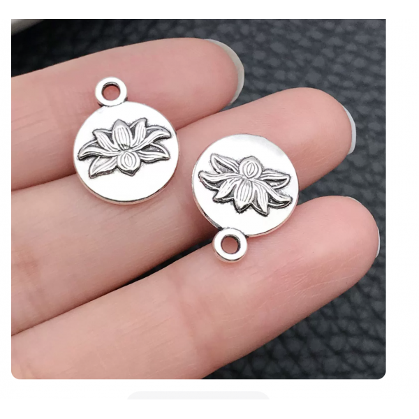 6pcs/pack 16x13mm antique silver plated lotus TB-1071757112806-10429