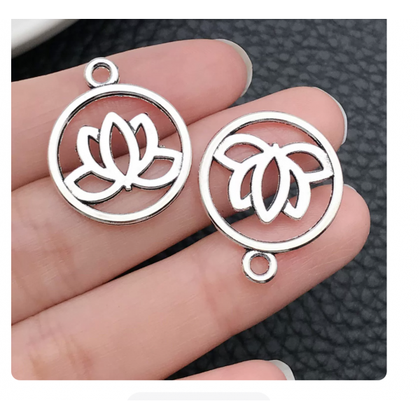6pcs/pack 19.8x23.8mm antique silver plated lotus TB-1071757112806-7974