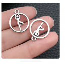 9pcs/pack 16x19mm antique silver plated yoga  TB-1071757112806-8232