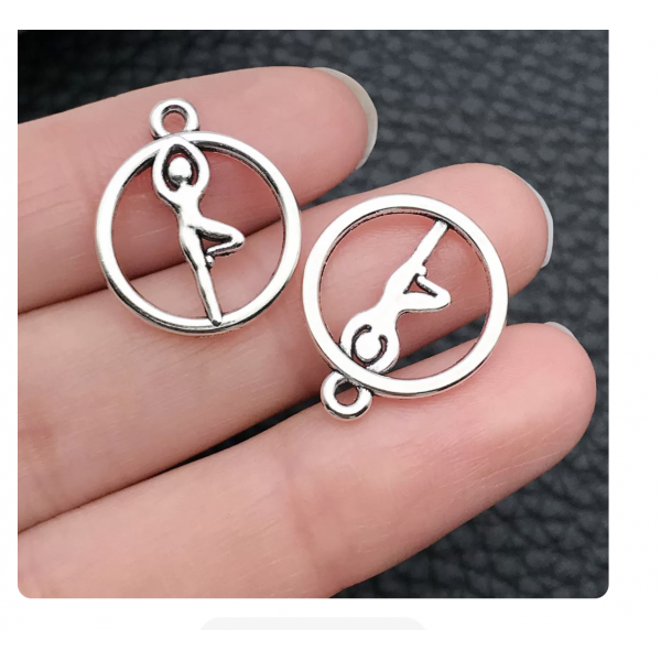 9pcs/pack 16x19mm antique silver plated yoga  TB-1071757112806-8232