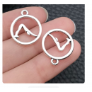 9pcs/pack 15x20mm antique silver plated yoga TB-1071757112806-8288