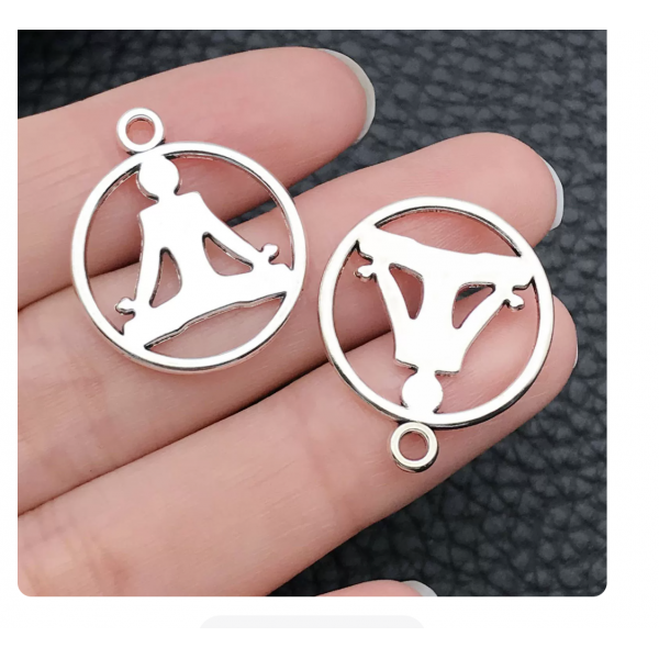 6pcs/pack 20x23mm antique silver plated yoga TB-1071757112806-8294