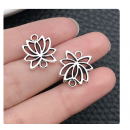 9pcs/pack 14×15mm antique silver plated lotus connector link  TB-1071757112806-8440