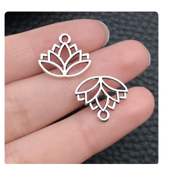 9pcs/pack 14x16mm antique silver plated lotus TB-1071757112806-9050