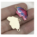 5pcs/pack 16x24mm enamel hot pink butterfly TB-865309098828--15822