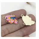 5pcs/pack 16x24mm enamel pink butterfly TB-865309098828--15823