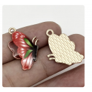 5pcs/pack 16x24mm enamel red butterfly TB-865309098828--15824
