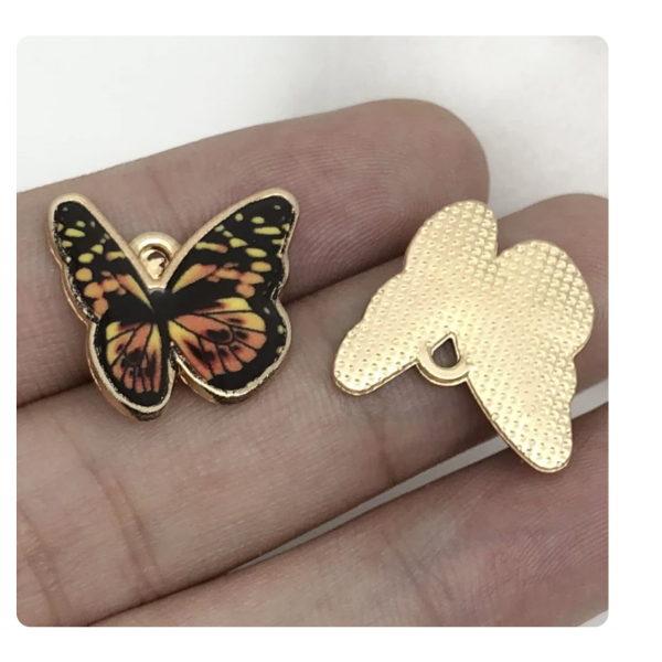 5pcs/pack 18x19mm enamel butterfly TB-865309098828--19053