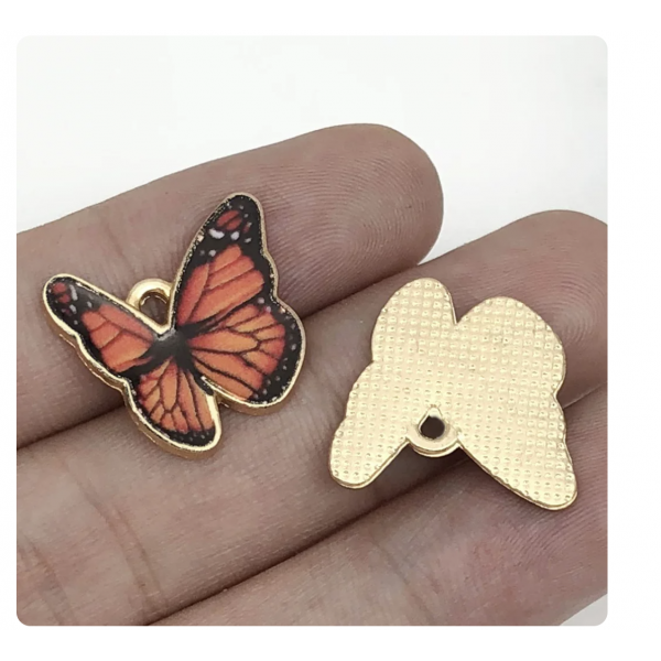 5pcs/pack 18x19mm enamel  butterfly TB-865309098828--19054