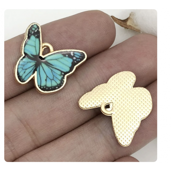 5pcs/pack 18x19mm enamel  butterfly TB-865309098828--19056