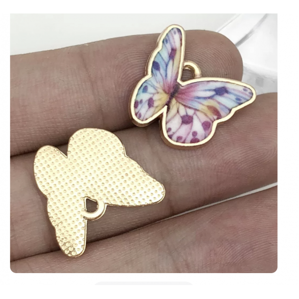 5pcs/pack 18x19mm enamel  butterfly TB-865309098828--19059