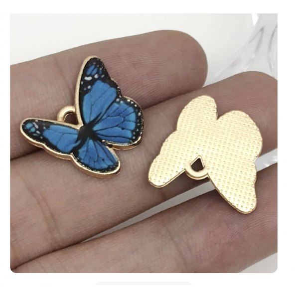 5pcs/pack 18x19mm enamel  butterfly TB-865309098828--19060