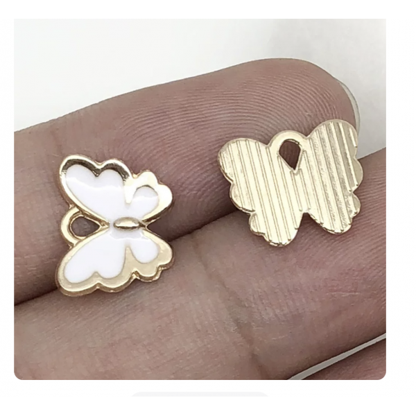 5pcs/pack 13x10.5mm enamel  butterfly  lake blue TB-865309098828--11960