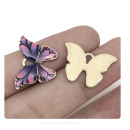 5pcs/pack 21x15mm enamel  butterflyn purple TB-865309098828--12418