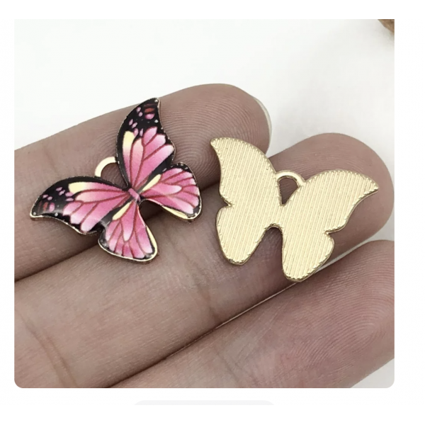 5pcs/pack 21x15mm enamel  butterfly red TB-865309098828--12420