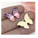 5pcs/pack 21x15mm enamel  butterfly  pink TB-865309098828--12424