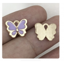 5pcs/pack 12x11mm enamel butterfly purple TB-865309098828--12490
