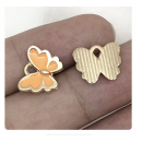 5pcs/pack 12x11mm enamel butterfly orange TB-865309098828--12491