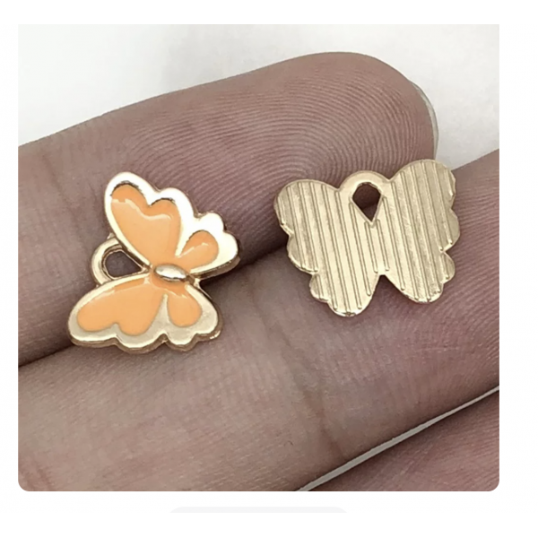 5pcs/pack 12x11mm enamel butterfly orange TB-865309098828--12491