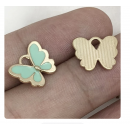 5pcs/pack 12x11mm enamel butterfly light green TB-865309098828--12492