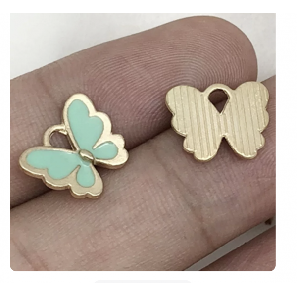5pcs/pack 12x11mm enamel butterfly light green TB-865309098828--12492