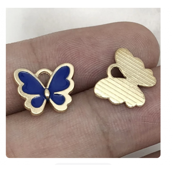 5pcs/pack 12x11mm enamel butterfly dark blue TB-865309098828--12493