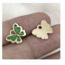5pcs/pack 12x11mm enamel butterfly dark green TB-865309098828--12494