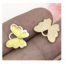 5pcs/pack 12x11mm enamel butterfly yellow TB-865309098828--12495