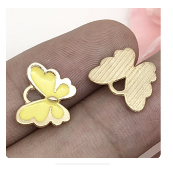 5pcs/pack 12x11mm enamel butterfly yellow TB-865309098828--12495