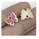 5pcs/pack 12x11mm enamel butterfly hot pink TB-865309098828--12496