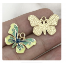 5pcs/pack 15x22mm enamel butterfly green TB-865309098828--19087