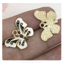 5pcs/pack 15x22mm enamel butterfly black and white TB-865309098828--19088