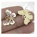 5pcs/pack 15x22mm enamel butterfly purple white TB-865309098828--19089