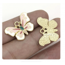 5pcs/pack 15x22mm enamel butterfly pink white TB-865309098828--19090