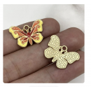 5pcs/pack 15x22mm enamel butterfly yellow orange TB-865309098828--19091