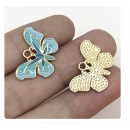 5pcs/pack 15x22mm enamel butterfly blue TB-865309098828--19092