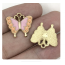 5pcs/pack 17x18mm enamel butterfly  orange pink TB-865309098828--19100