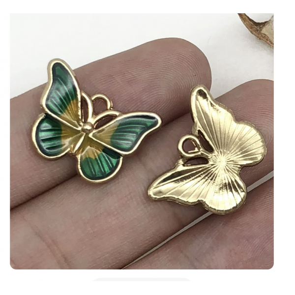 5pcs/pack  15x20mm enamel butterfly  TB-865309098828--19105
