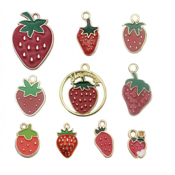 10pcs/pack mixed (one per color) resin strawberry TB--1053595410825-SN1356